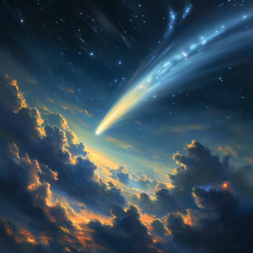 彗星在星空中划过的艺术想象图